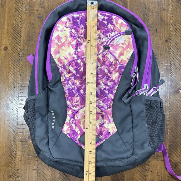 North Face Geometric Jester Backpack Black Pink Purple FlexVent CHJ3 Daypack main image 6